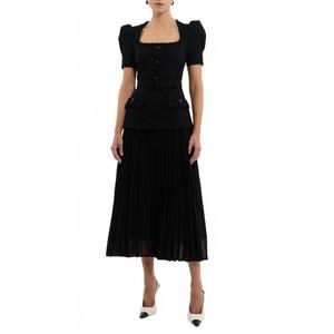 NEW REBECCA VALLANCE zariah midi dress in black